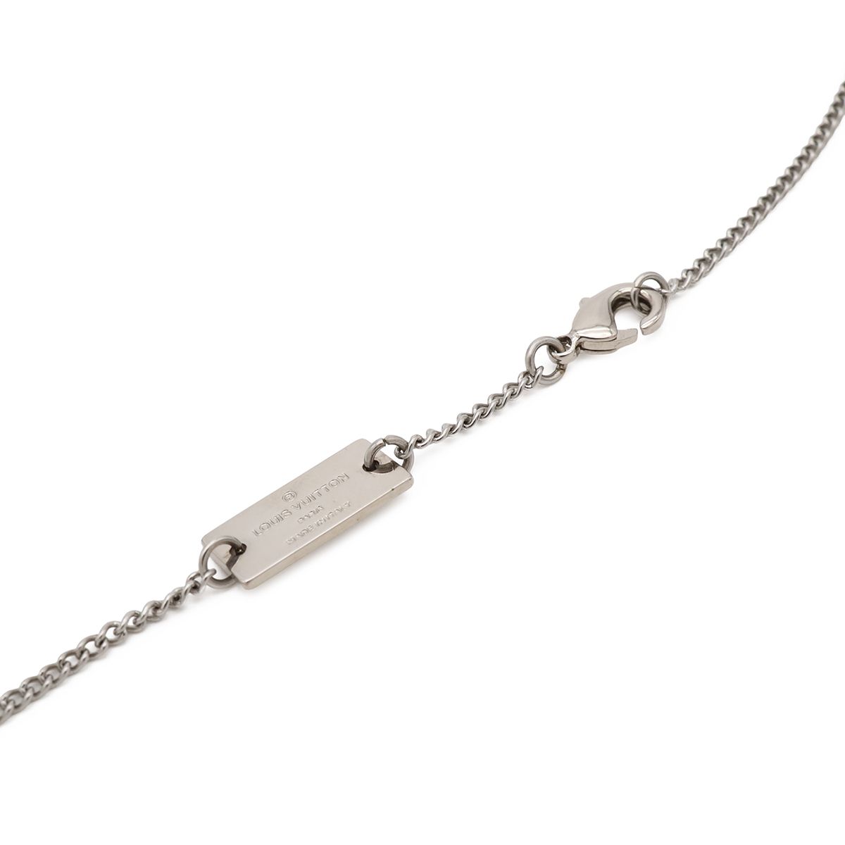 Louis Vuitton Ring Necklace Monogram Pendant Logo Charm Silver — view 5