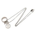 Louis Vuitton Ring Necklace Monogram Pendant Logo Charm Silver — view 2