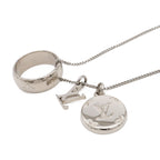 Louis Vuitton Ring Necklace Monogram Pendant Logo Charm Silver — view 3