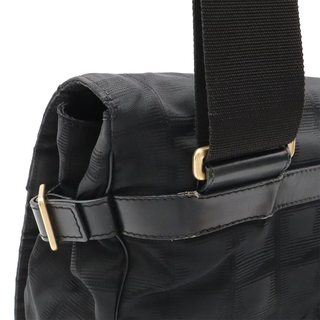 Chanel New Travel Line Messenger Bag Crossbody Nylon Jacquard Black Gold — view 4