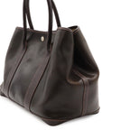 Hermes Garden Party PM Tote Amazonia Leather Khaki Brown Silver — view 6