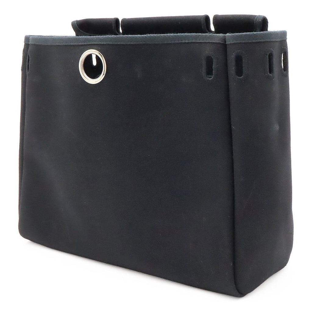 Hermes Herbag PM 2-Way Shoulder Bag Toile Officier GM Black Natural — view 9