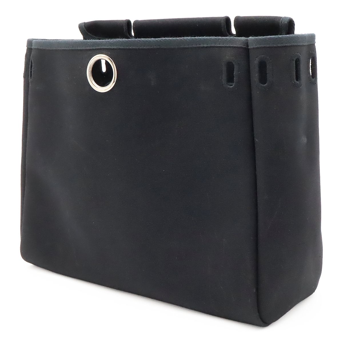 Hermes Herbag PM 2-Way Shoulder Bag Toile Officier GM Black Natural — view 9