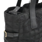 Chanel New Travel Line Tote GM Shoulder Bag Nylon Jacquard Leather Black — view 4