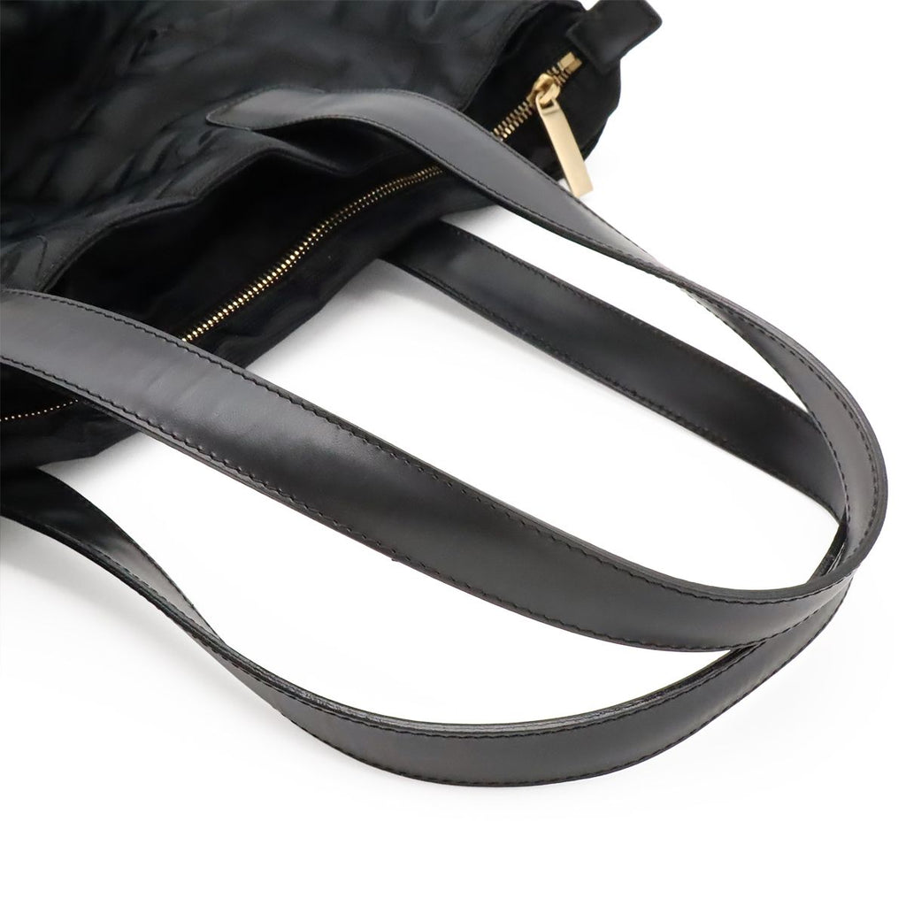 Chanel New Travel Line Tote GM Shoulder Bag Nylon Jacquard Leather Black — view 5