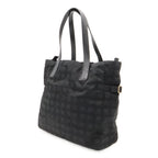 Chanel New Travel Line Tote GM Shoulder Bag Nylon Jacquard Leather Black — view 2