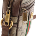 Gucci Ophidia Mini Messenger Bag GG Supreme Sherry Line Pochette Beige — view 4