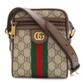 Gucci Ophidia Mini Messenger Bag GG Supreme Sherry Line Pochette Beige