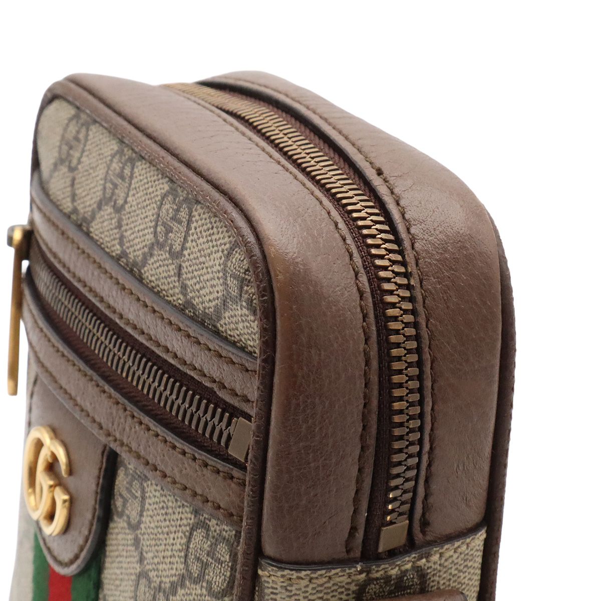 Gucci Ophidia Mini Messenger Bag GG Supreme Sherry Line Pochette Beige — view 7