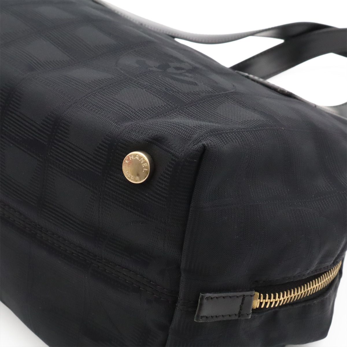 Chanel New Travel Line Tote Nylon Jacquard Leather Black — view 3