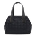 Chanel New Travel Line Tote Nylon Jacquard Leather Black