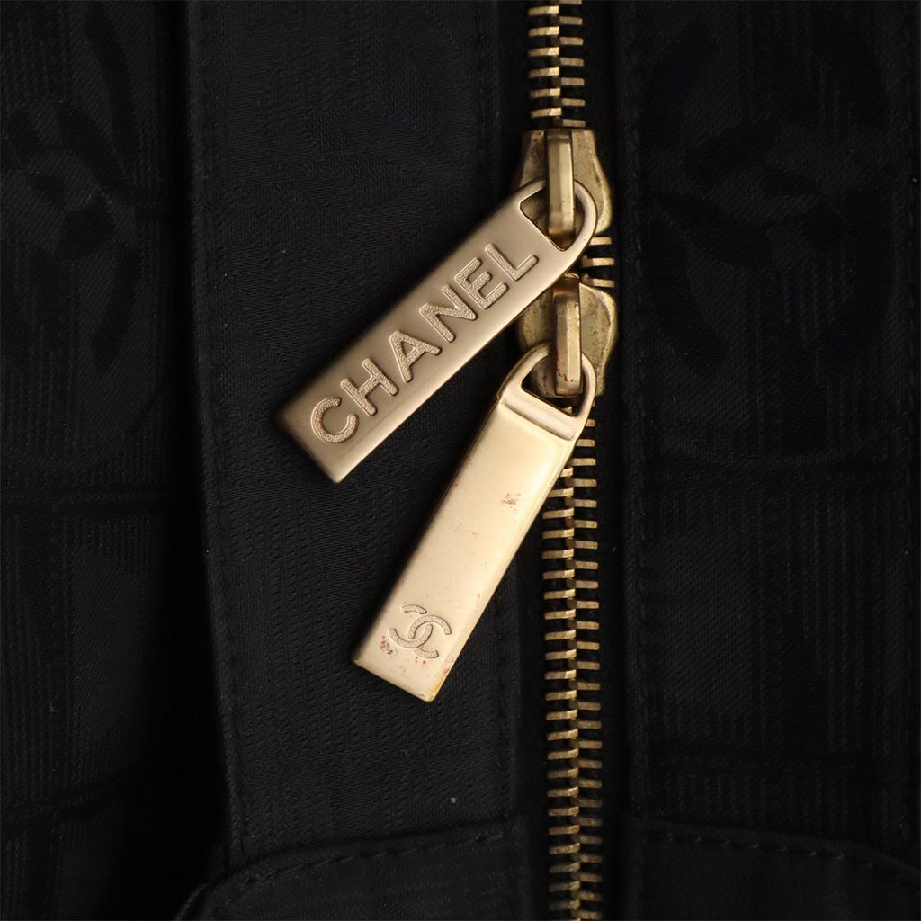 Chanel New Travel Line Tote Nylon Jacquard Leather Black — view 5