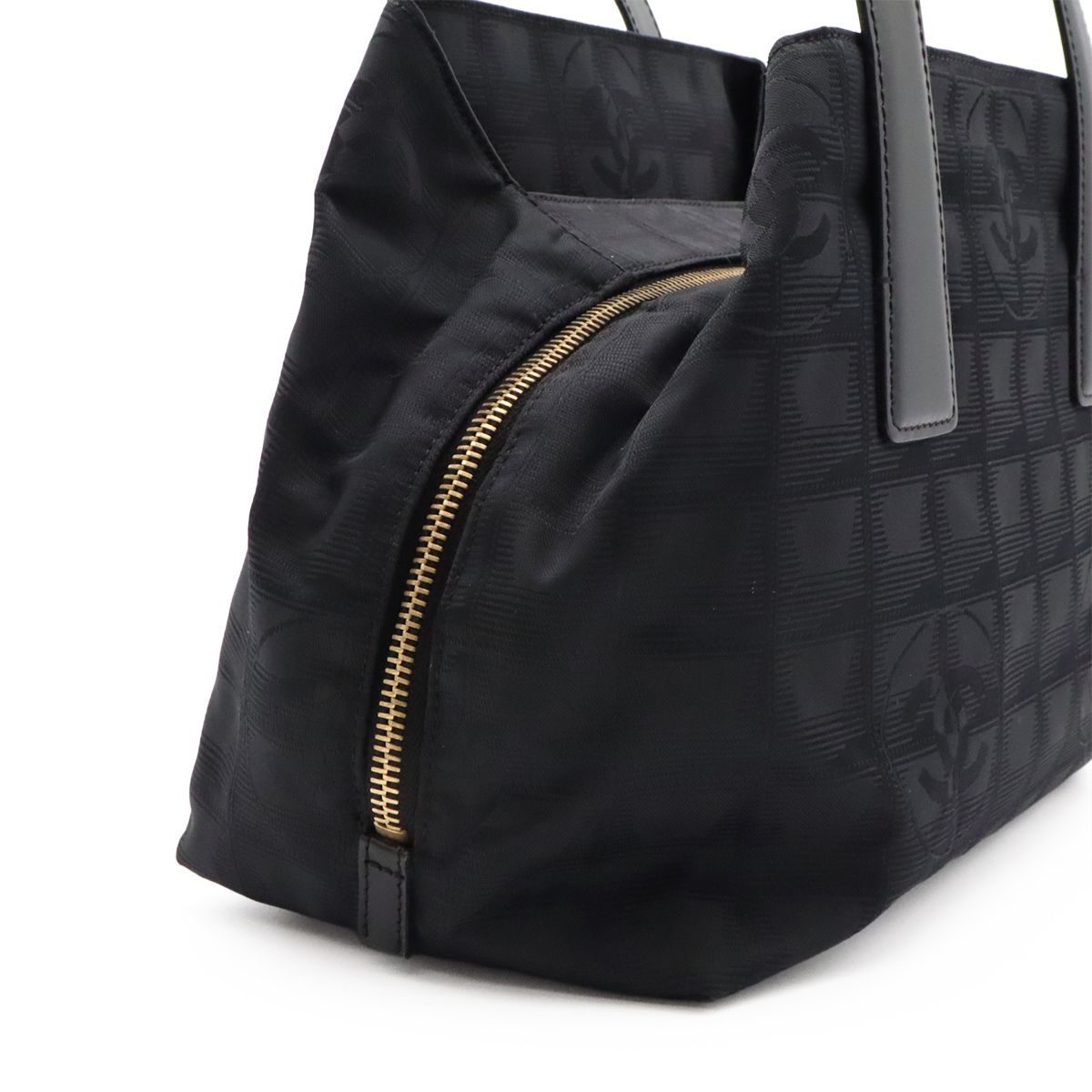 Chanel New Travel Line Tote Nylon Jacquard Leather Black — view 6