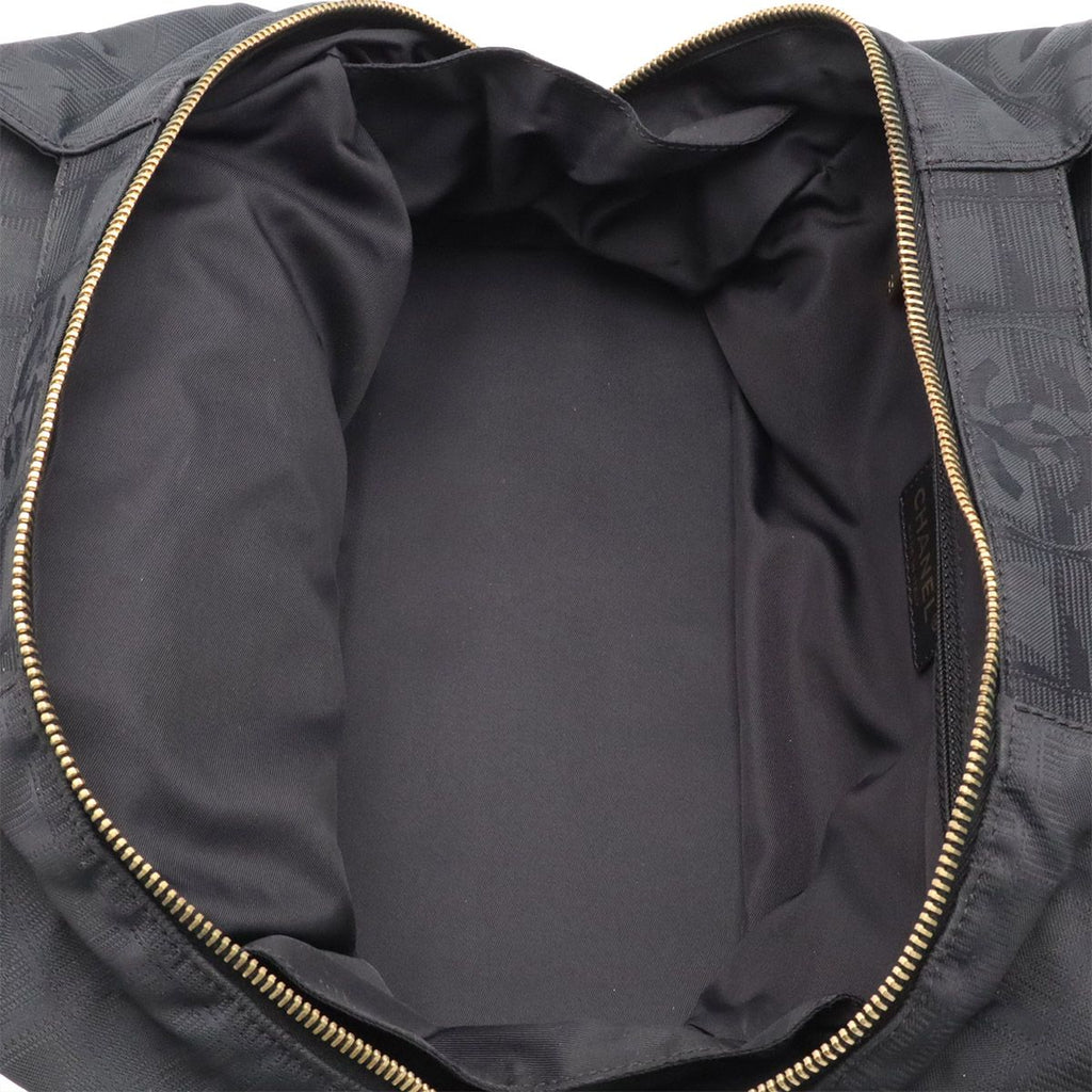 Chanel New Travel Line Tote Nylon Jacquard Leather Black — view 7
