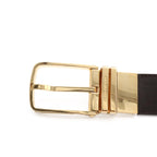 Louis Vuitton Damier Infini Boston Belt 35 Reversible Mocha Dark Brown Gold 90 — view 3