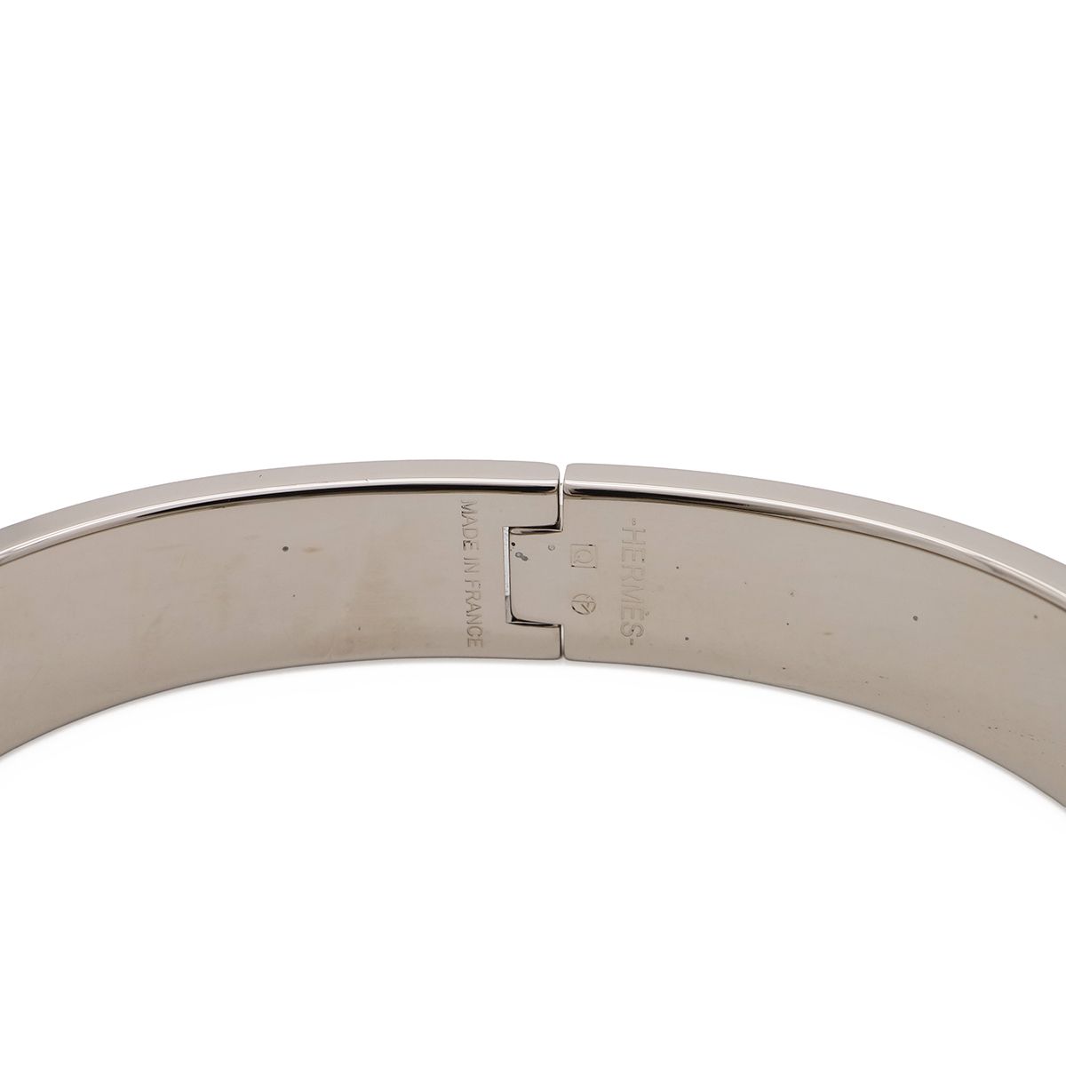 Hermes Click HH Enamel Bracelet Bangle Metal Silver Noir Matte Black — view 4