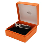 Hermes Click HH Enamel Bracelet Bangle Metal Silver Noir Matte Black — view 6