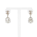 Chanel CC Logo Swing Earrings Metal Crystal Pear