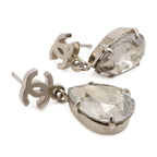 Chanel CC Logo Swing Earrings Metal Crystal Pear — view 4
