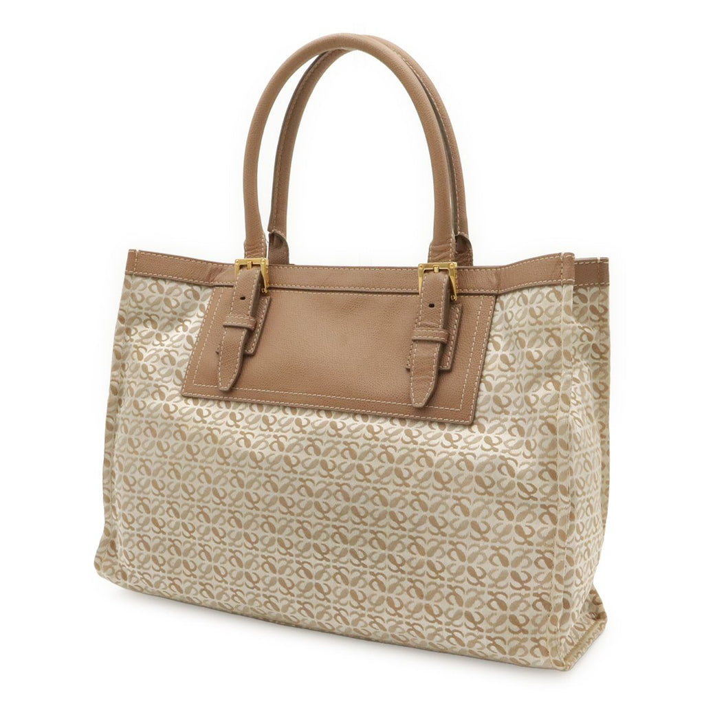 Loewe Anagram All Over Pattern Tote Shoulder Bag Leather Jacquard Canvas Pink — view 2