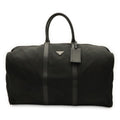 Prada Triangle Logo Boston Bag Purse Nylon Leather Nero Black Silver