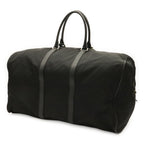 Prada Triangle Logo Boston Bag Purse Nylon Leather Nero Black Silver — view 2