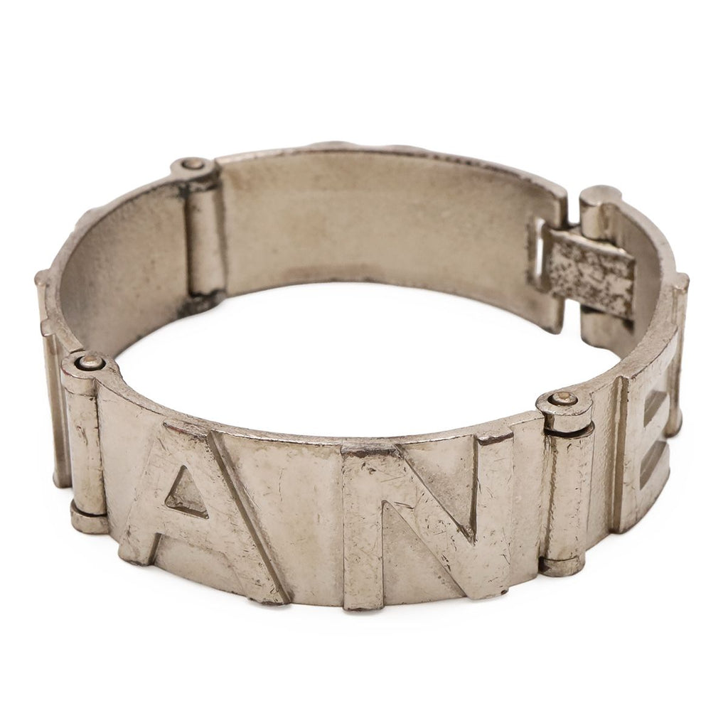 Chanel Logo Bracelet Bangle Metal Silver — view 2