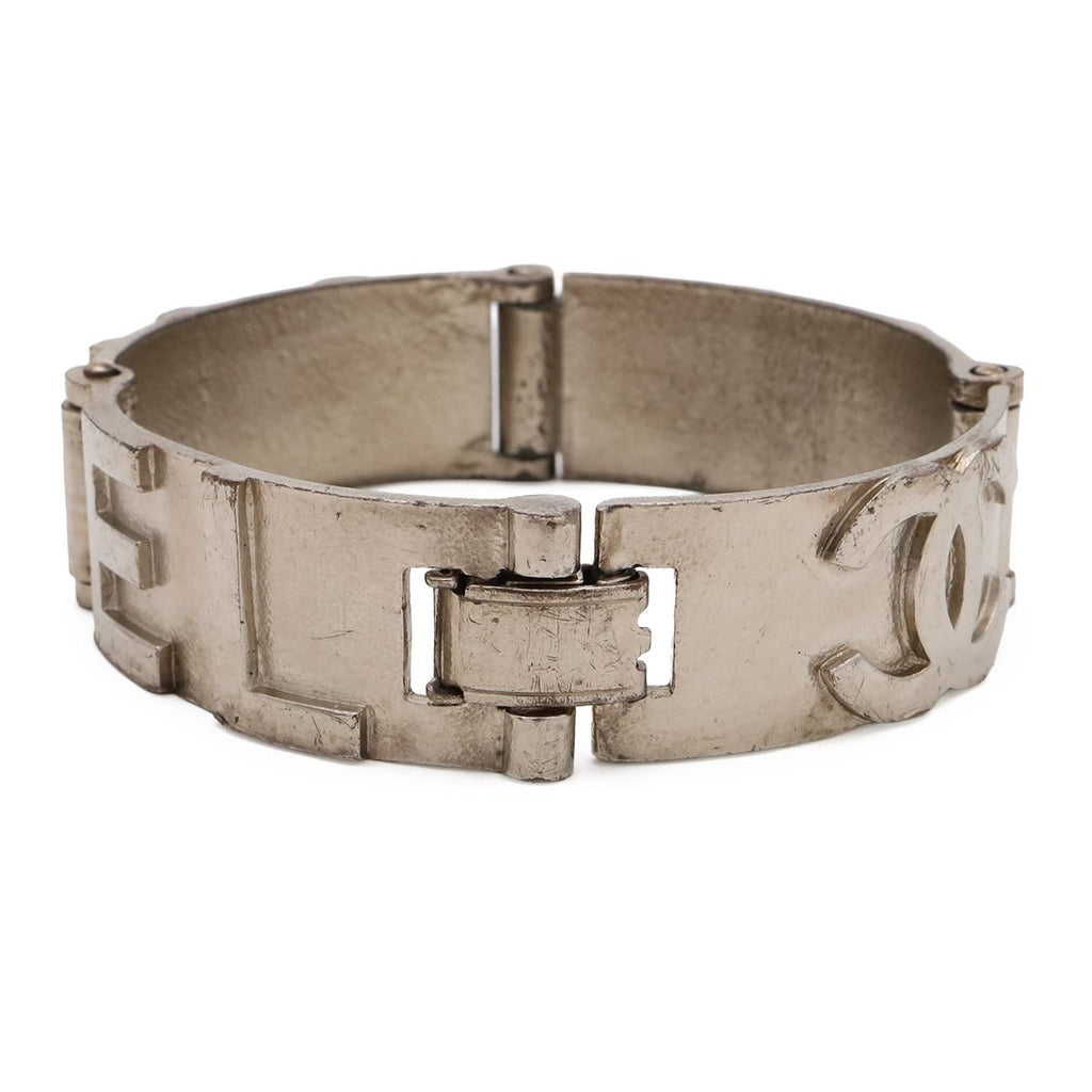 Chanel Logo Bracelet Bangle Metal Silver — view 3