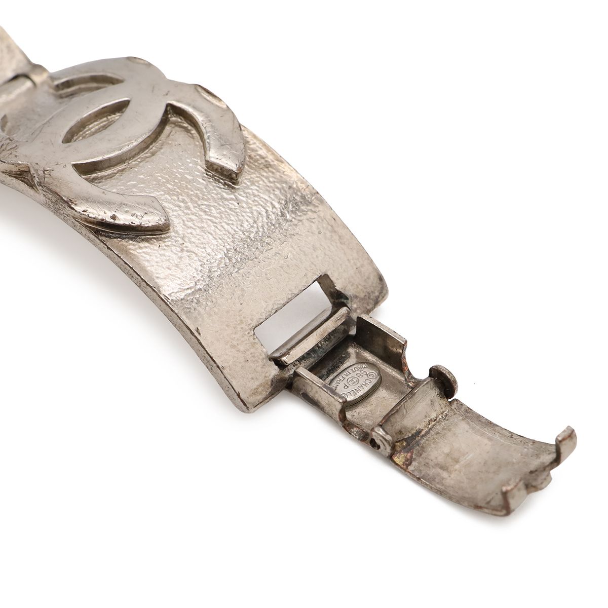 Chanel Logo Bracelet Bangle Metal Silver — view 5