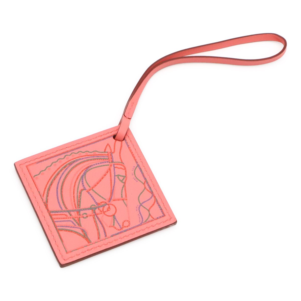 Hermes Carre Nano Robe du Soir Bag Charm Veau Swift Roseate Pink — view 2