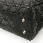 Dior Cannage Tote Enamel Black Silver — view 3