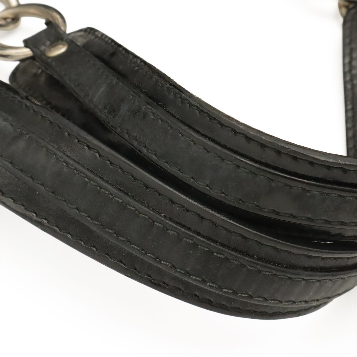 Dior Cannage Tote Enamel Black Silver — view 5