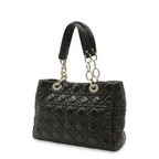 Dior Cannage Tote Enamel Black Silver — view 2