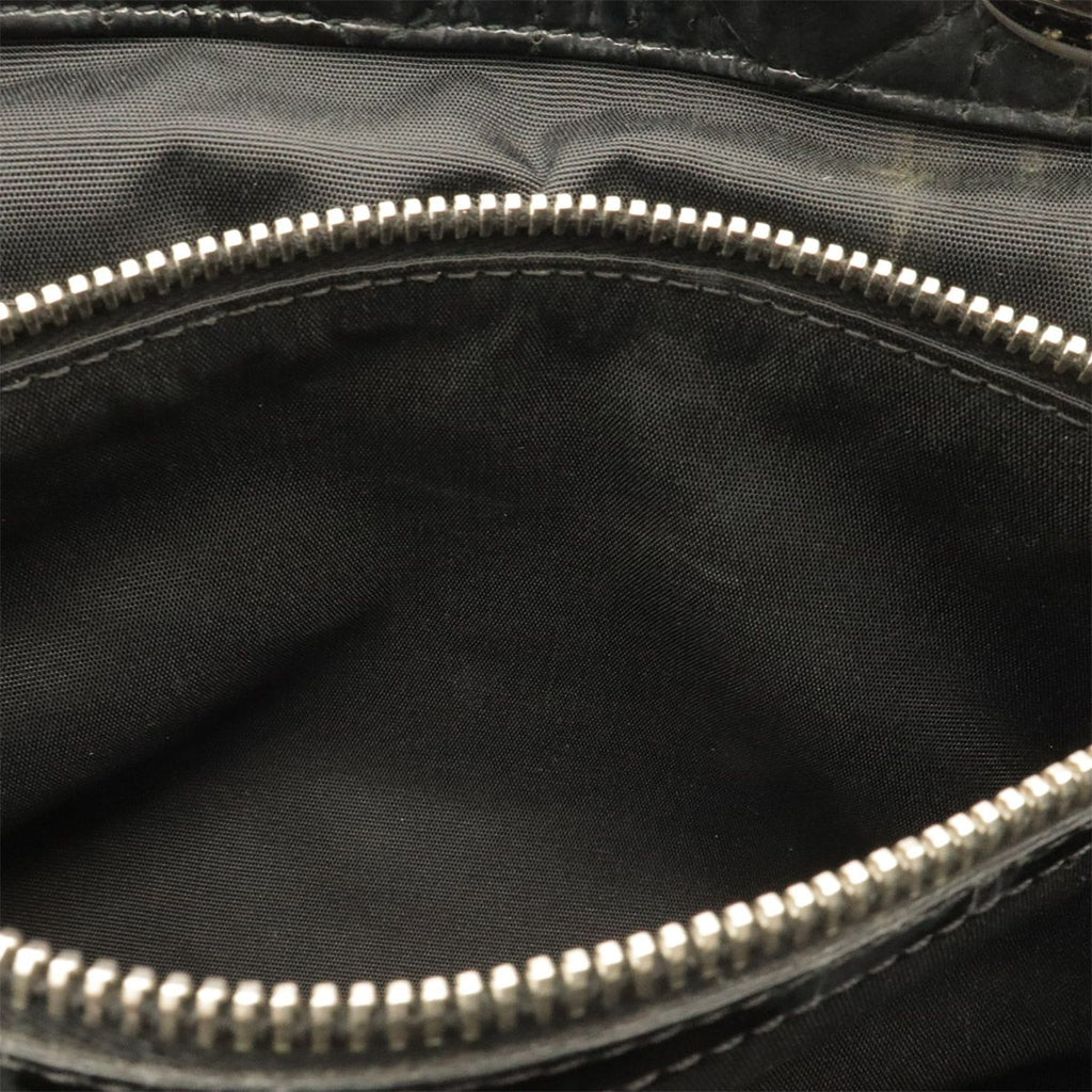 Dior Cannage Tote Enamel Black Silver — view 8