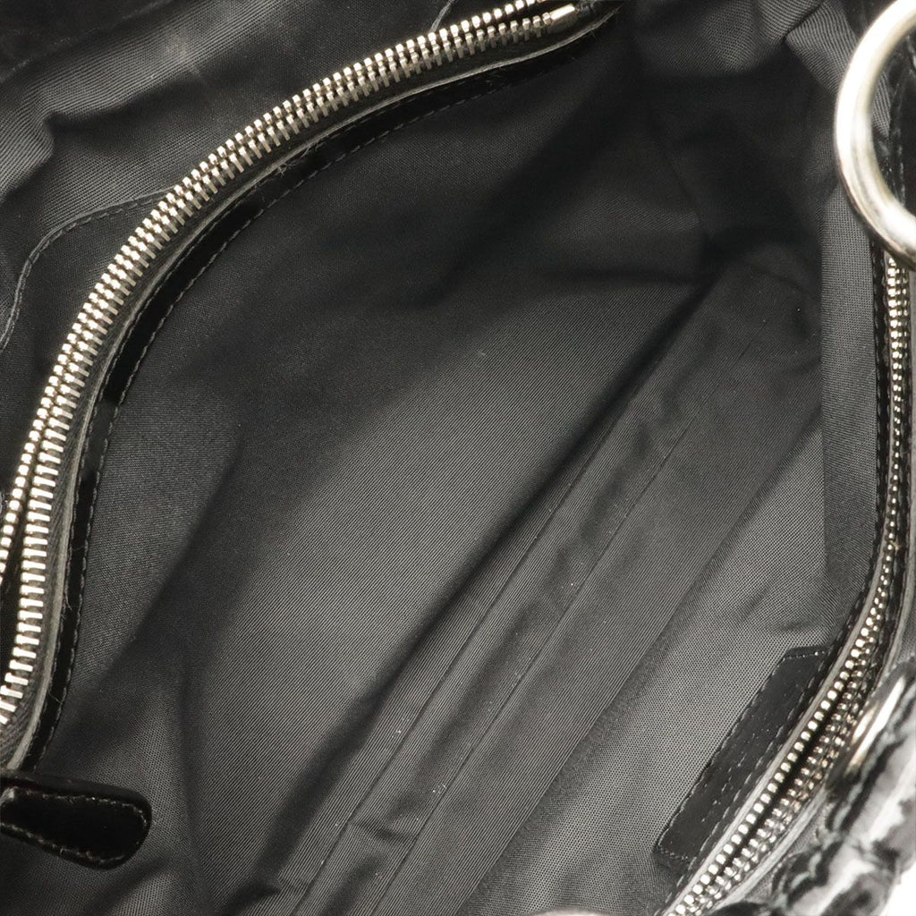 Dior Cannage Tote Enamel Black Silver — view 7