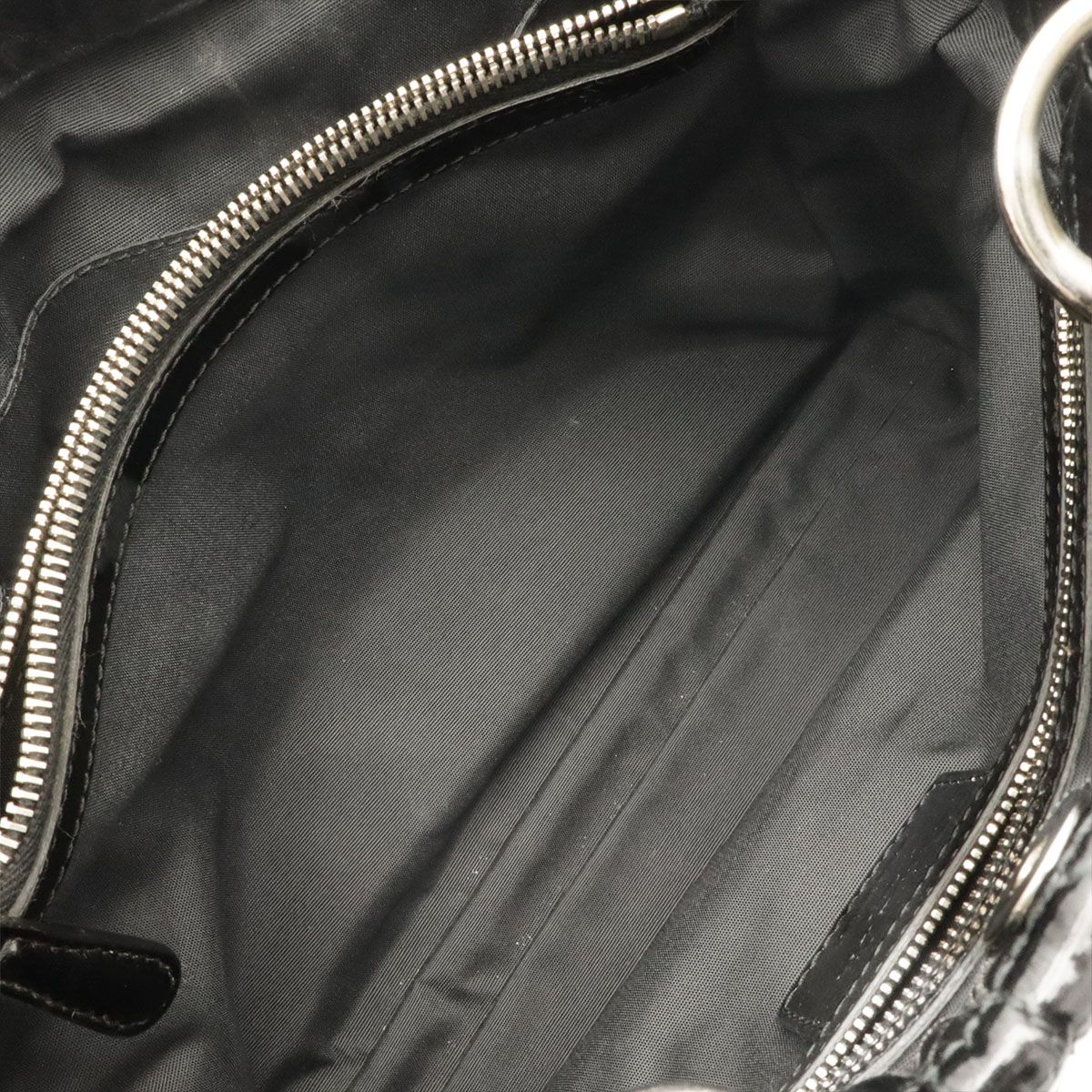 Dior Cannage Tote Enamel Black Silver — view 7