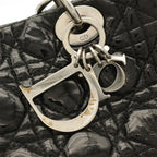 Dior Cannage Tote Enamel Black Silver — view 4