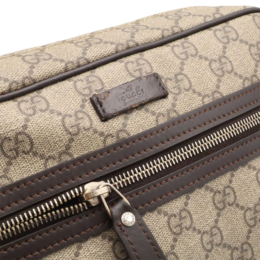 Gucci GG Supreme Plus Shoulder Bag Crossbody Leather Khaki Beige Dark Brown Gold — view 7