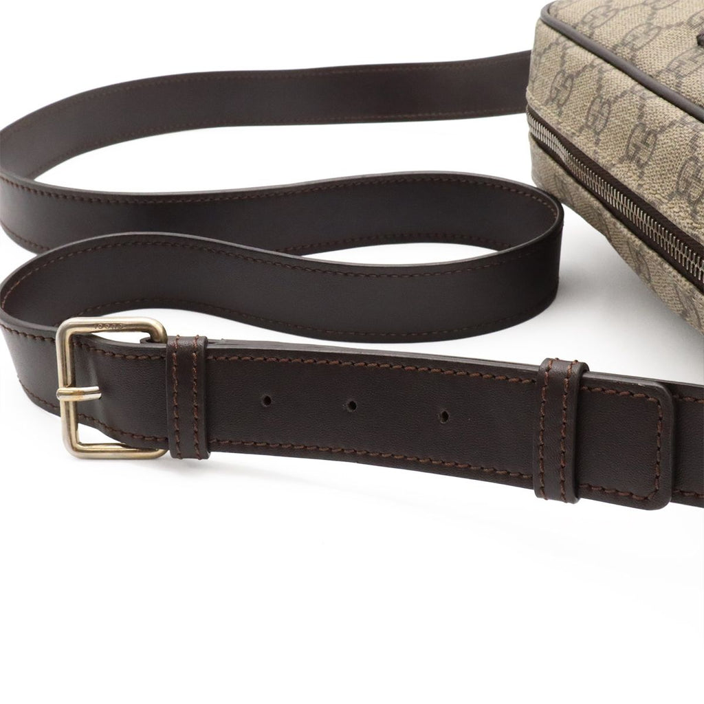 Gucci GG Supreme Plus Shoulder Bag Crossbody Leather Khaki Beige Dark Brown Gold — view 4