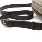 Gucci GG Supreme Plus Shoulder Bag Crossbody Leather Khaki Beige Dark Brown Gold — view 4