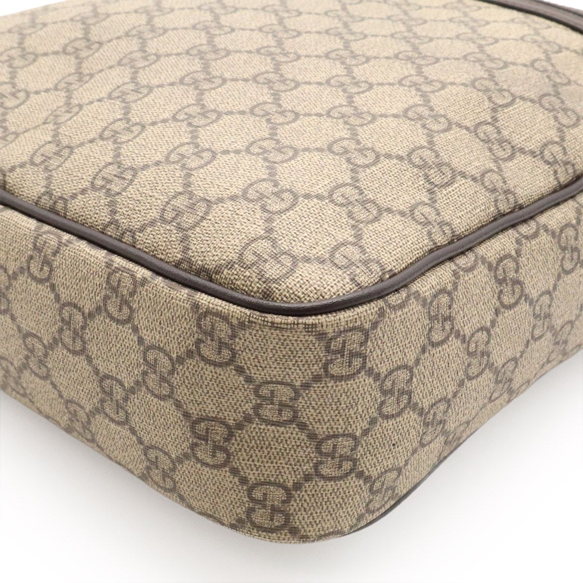 Gucci GG Supreme Plus Shoulder Bag Crossbody Leather Khaki Beige Dark Brown Gold — view 3