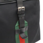 Gucci Band Techno Canvas Web Line Sherry Backpack Leather Black Green — view 8