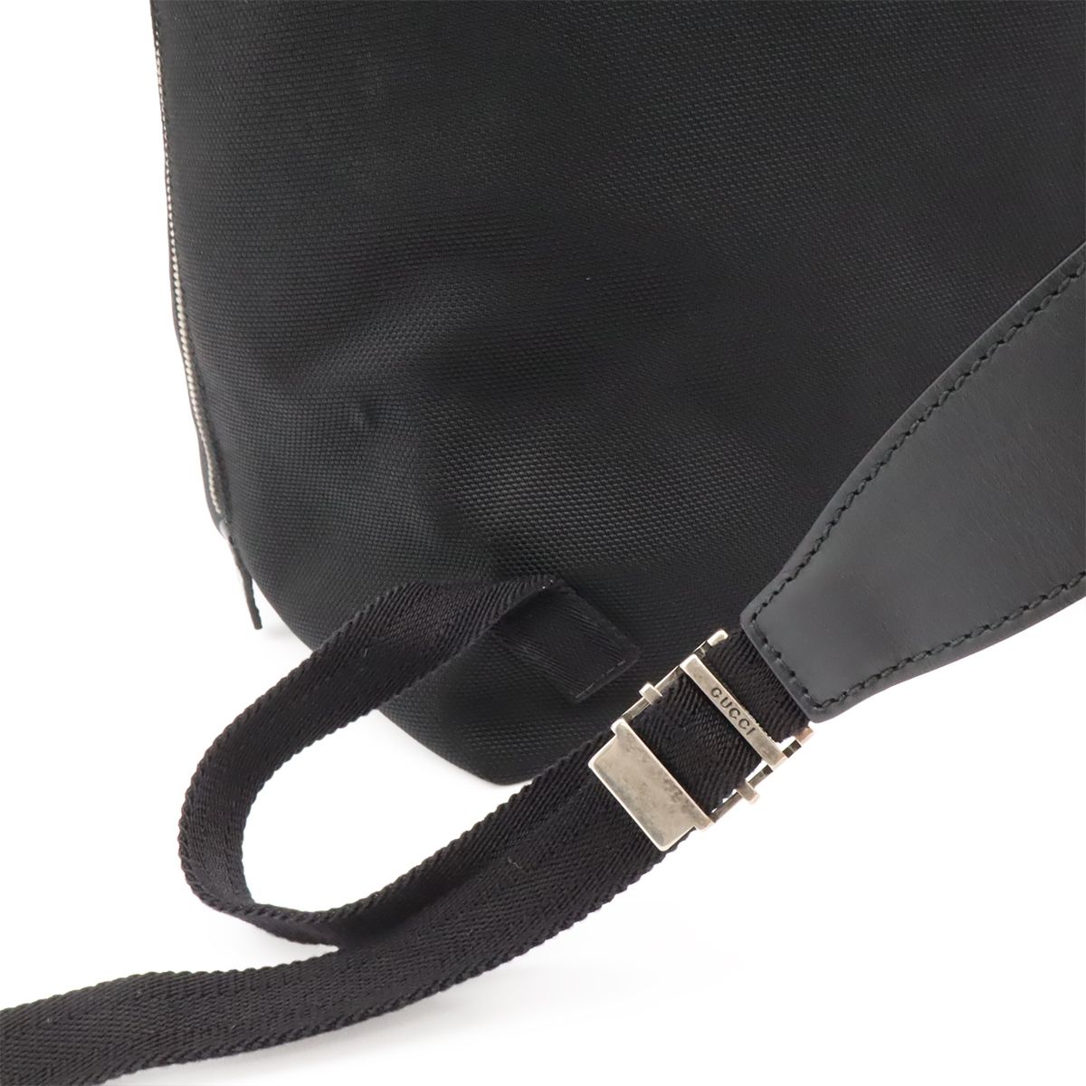 Gucci Band Techno Canvas Web Line Sherry Backpack Leather Black Green — view 5