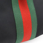 Gucci Band Techno Canvas Web Line Sherry Backpack Leather Black Green — view 9