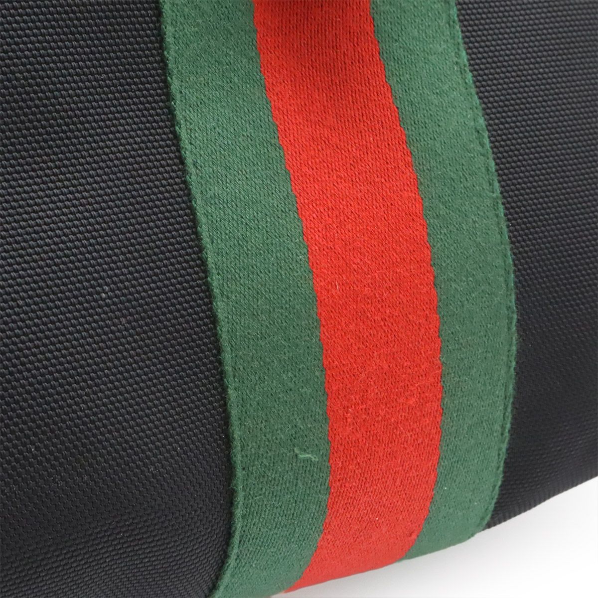 Gucci Band Techno Canvas Web Line Sherry Backpack Leather Black Green — view 9