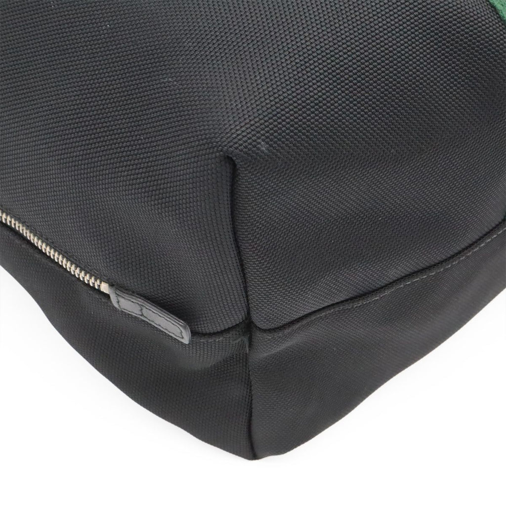 Gucci Band Techno Canvas Web Line Sherry Backpack Leather Black Green — view 3