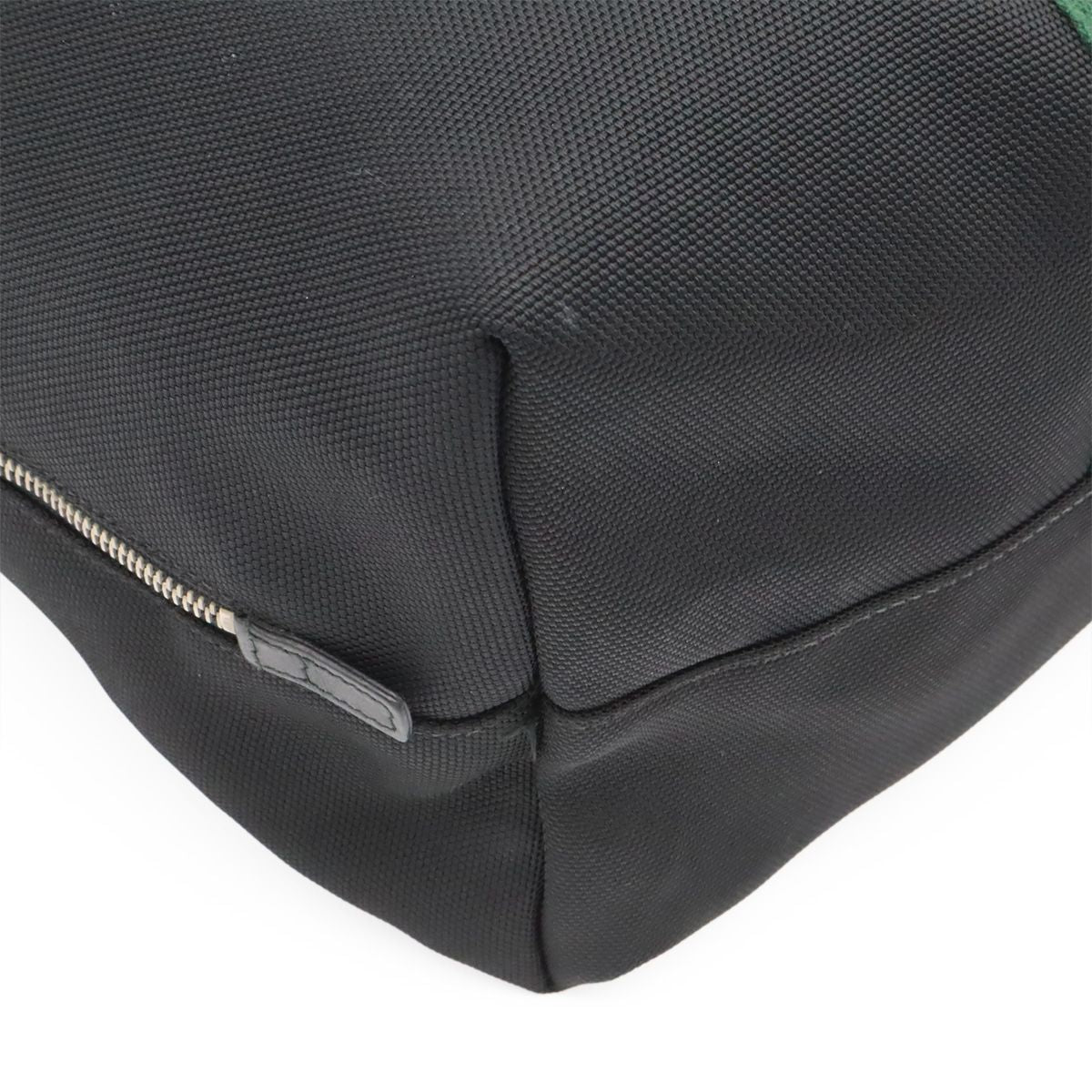 Gucci Band Techno Canvas Web Line Sherry Backpack Leather Black Green — view 3