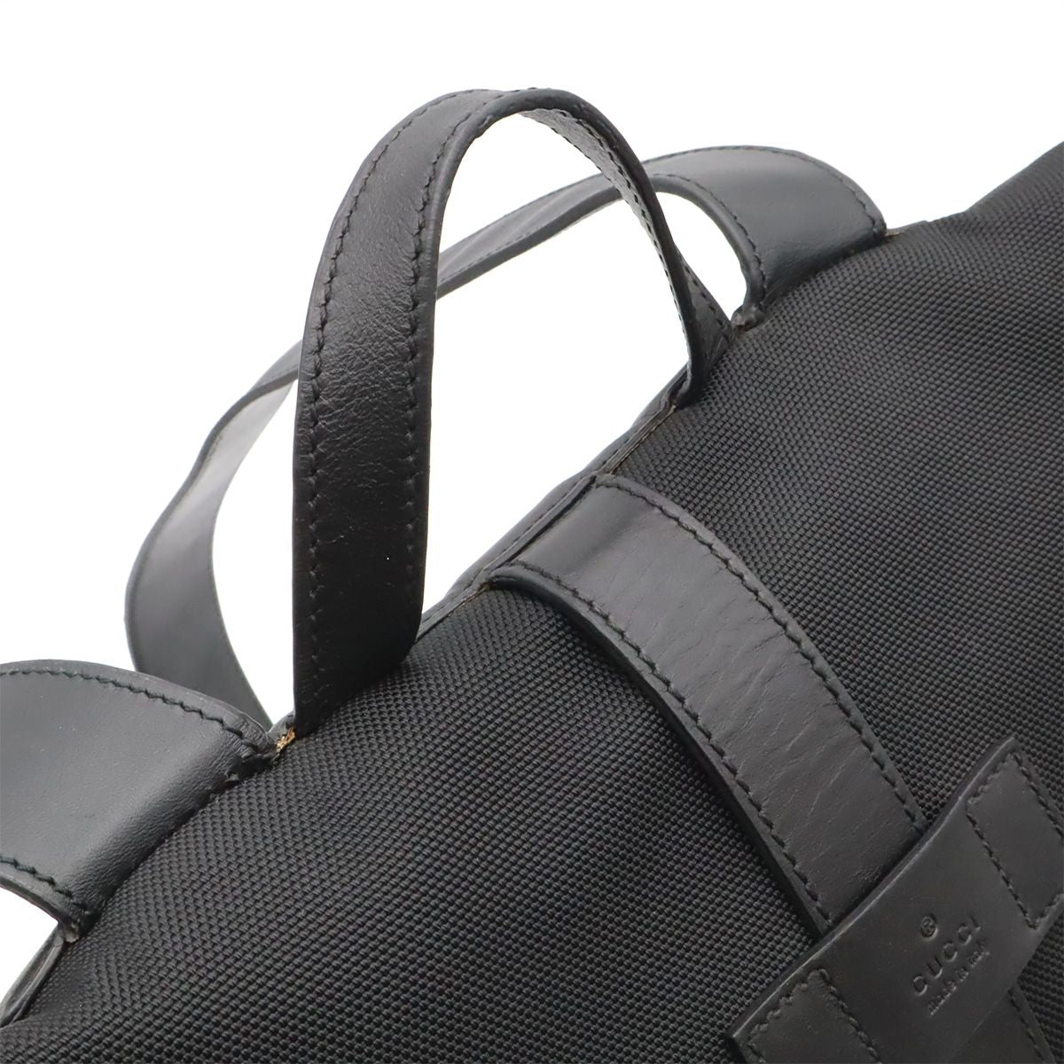 Gucci Band Techno Canvas Web Line Sherry Backpack Leather Black Green — view 7