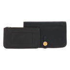 Hermes Dogon Duo GM Wallet fold Togo Leather Black Gold Coin Case