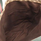 Gucci GG Canvas Sherry Line Tote Shoulder Leather Khaki Beige Green — view 5